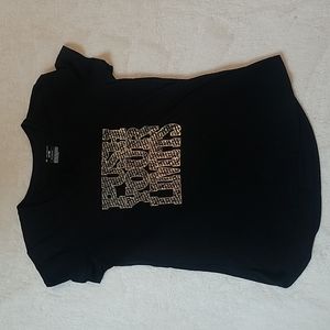 Black T- Shirt in Medium with Lettering